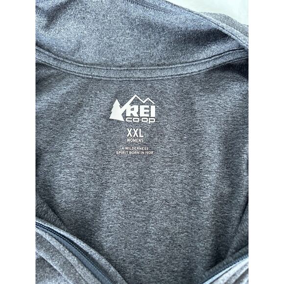 REI 2XL Grey Lightweight Pullover Fleece Zip Active Skiing Hiking Outdoor XXL - Picture 3 of 8